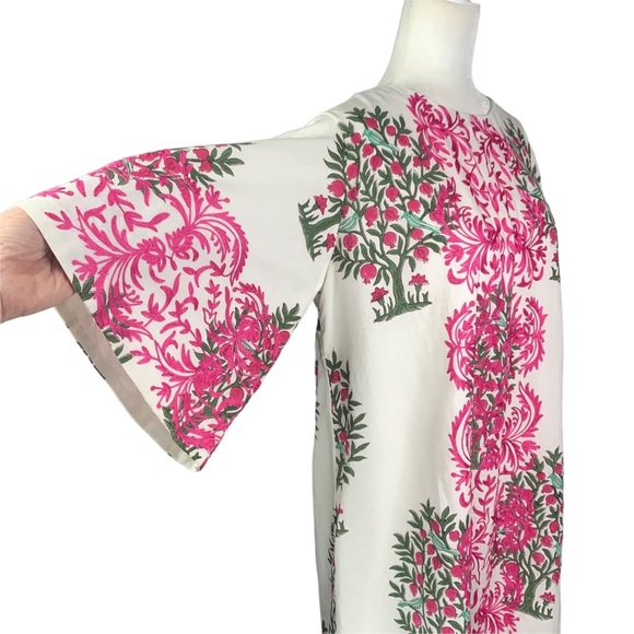 Anthropologie Sue Sartor Kaftan Shift Midi Dress Large Embroidered Bell Sleeve - Picture 6 of 15